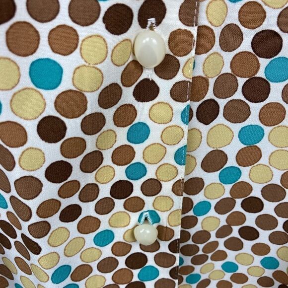 Judith Hart Vintage Mod Retro blouse in 70s palette w/ oval buttons long cuffs🌷 - Picture 3 of 10